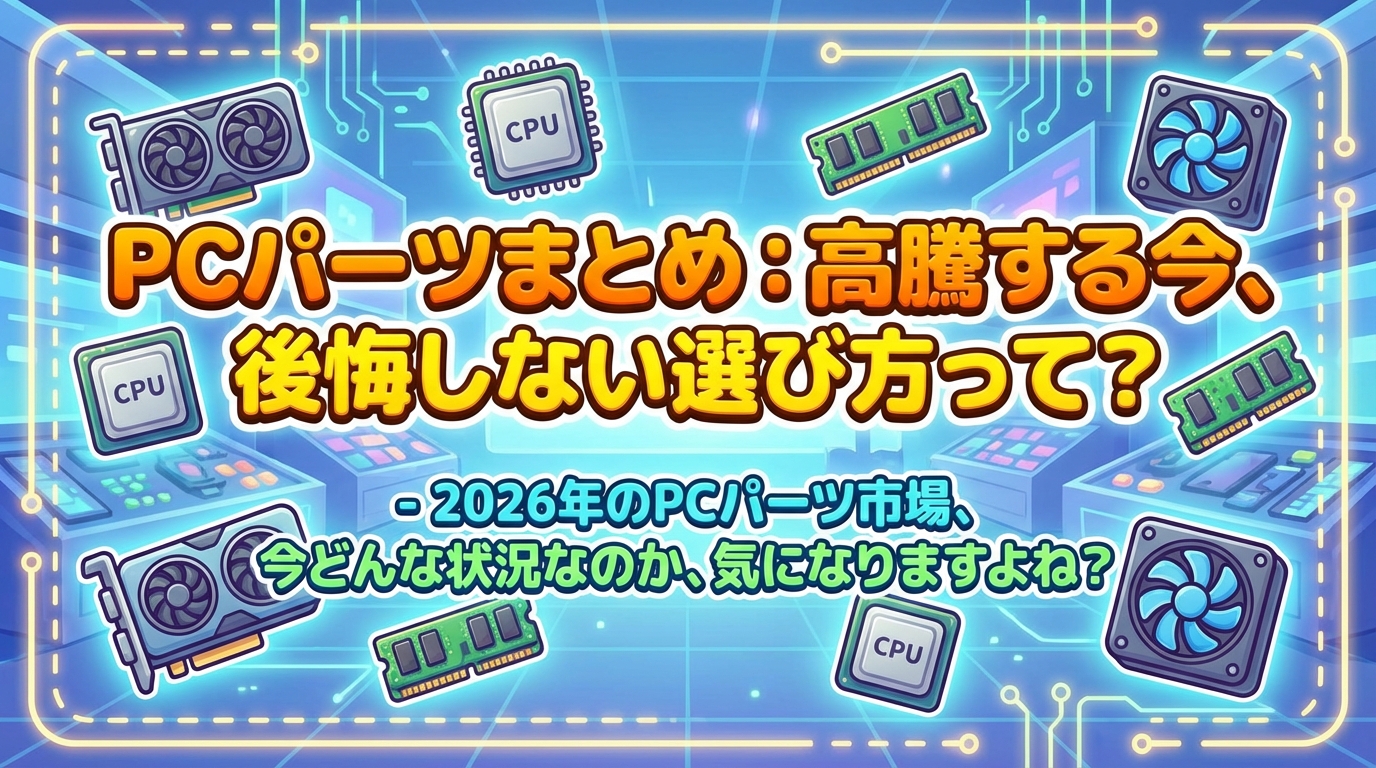 2026年のPCパーツ市場、今どんな状況なのか、気になりますよね？