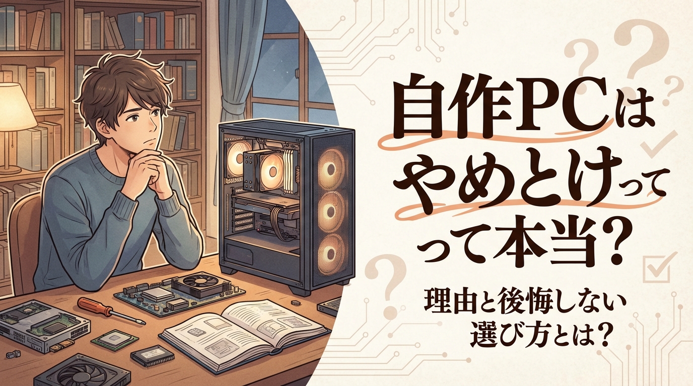 自作pcはやめとけって本当？理由と後悔しない選び方とは？