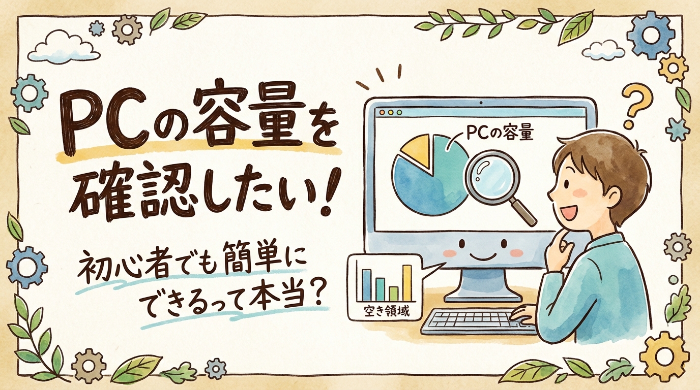 pcの容量を確認したい！初心者でも簡単にできるって本当？