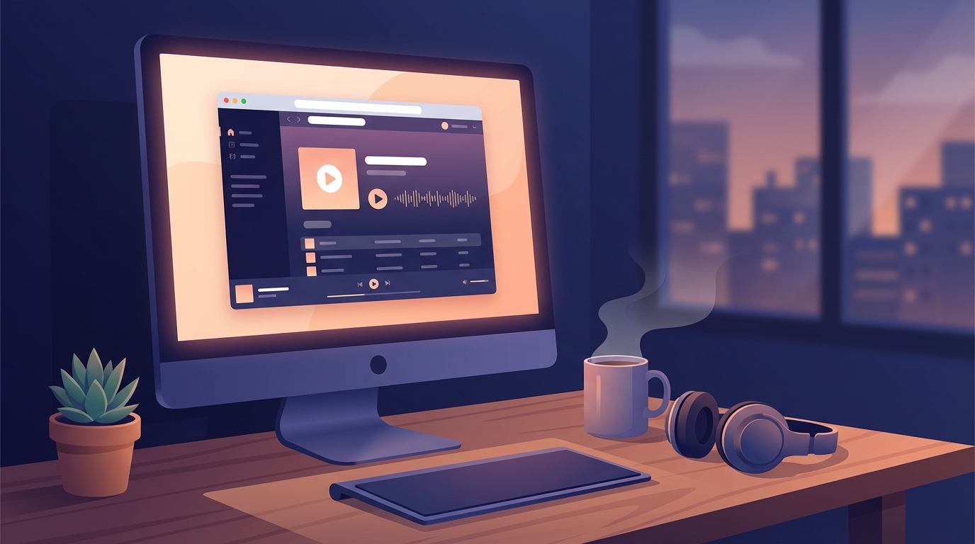 パソコンのブラウザを開くだけですぐに音楽の世界へ