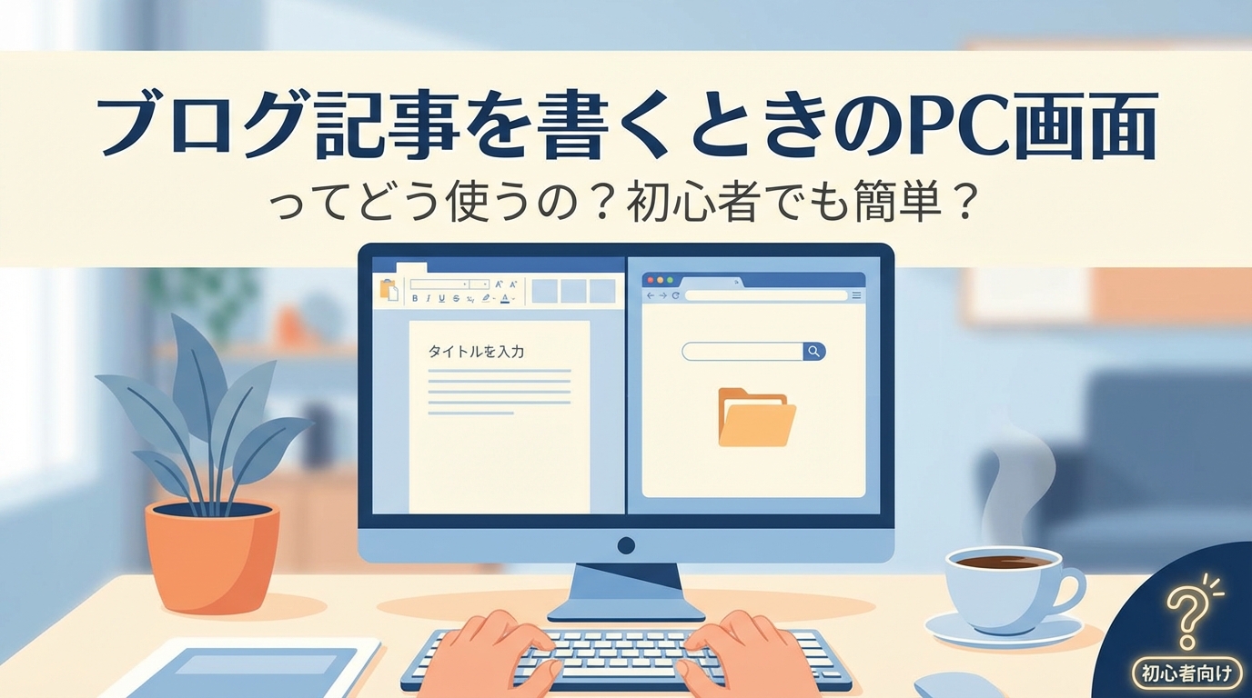 ブログ記事を書くときのpc画面ってどう使うの?初心者でも簡単?