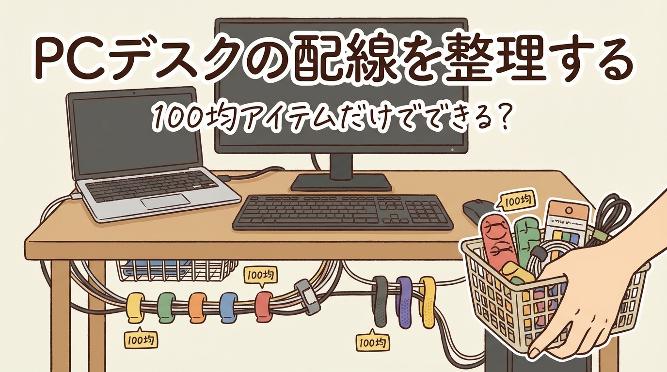 pcデスクの配線を整理するのは100均アイテムだけでできる？