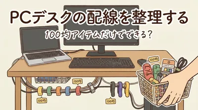 pcデスクの配線を整理するのは100均アイテムだけでできる？