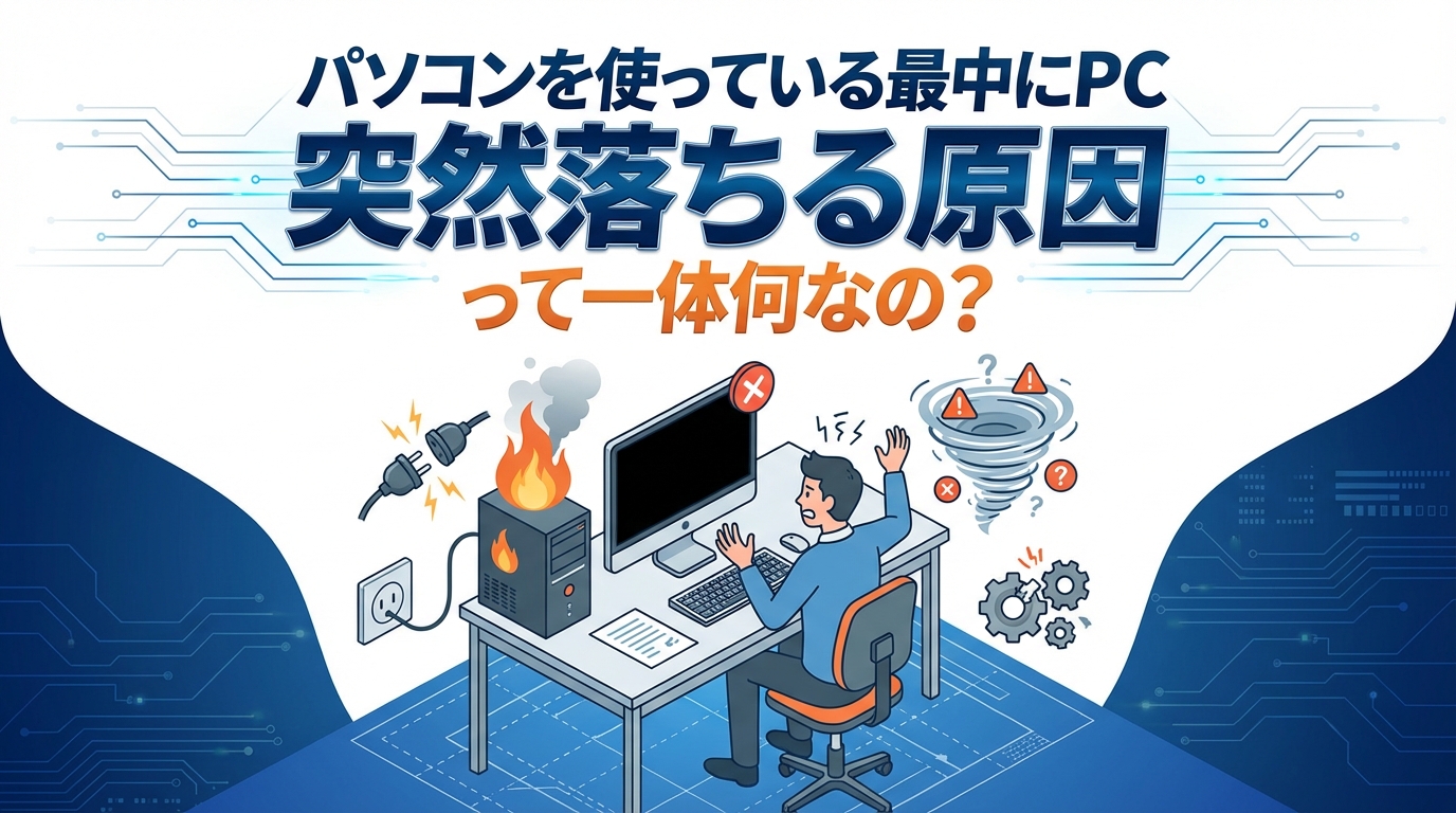 パソコンを使っている最中にpc 突然落ちる原因って一体何なの？