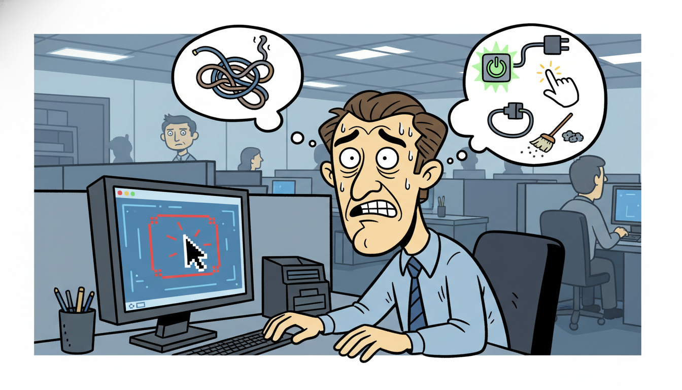 仕事中にpcが固まったときの原因とすぐできる対処法って何？