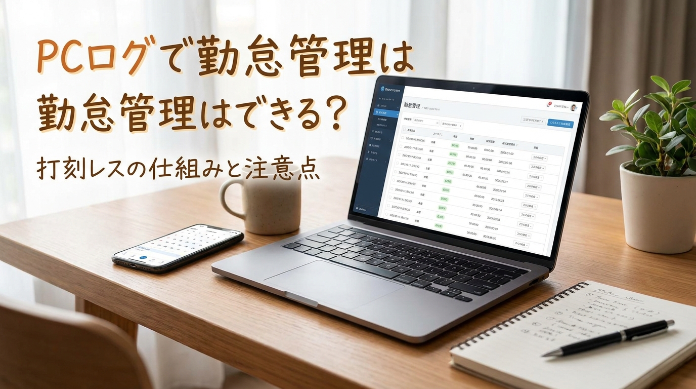 PCログで勤怠管理はできる？打刻レスの仕組みと注意点