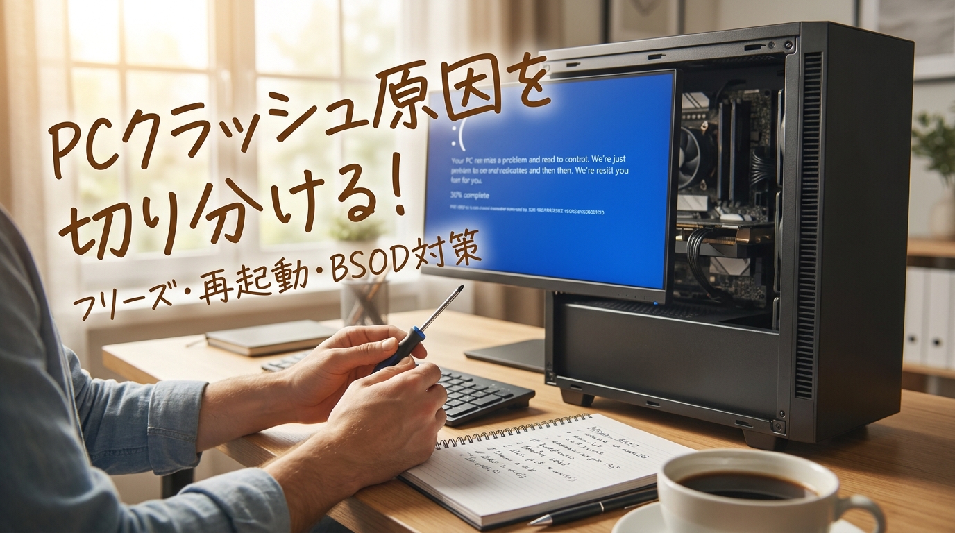 pcクラッシュ原因を切り分ける！フリーズ・再起動・BSOD対策
