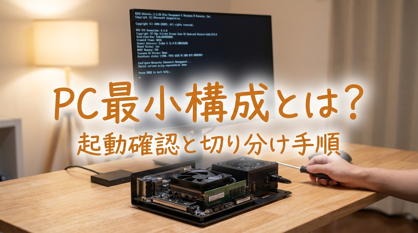 PC最小構成とは？起動確認と切り分け手順