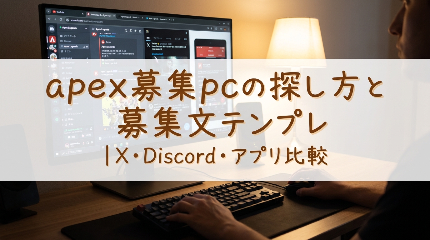 apex募集pcの探し方と募集文テンプレ｜X・Discord・アプリ比較
