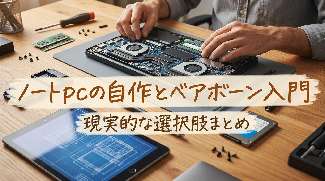 ノートpcの自作とベアボーン入門|現実的な選択肢まとめ