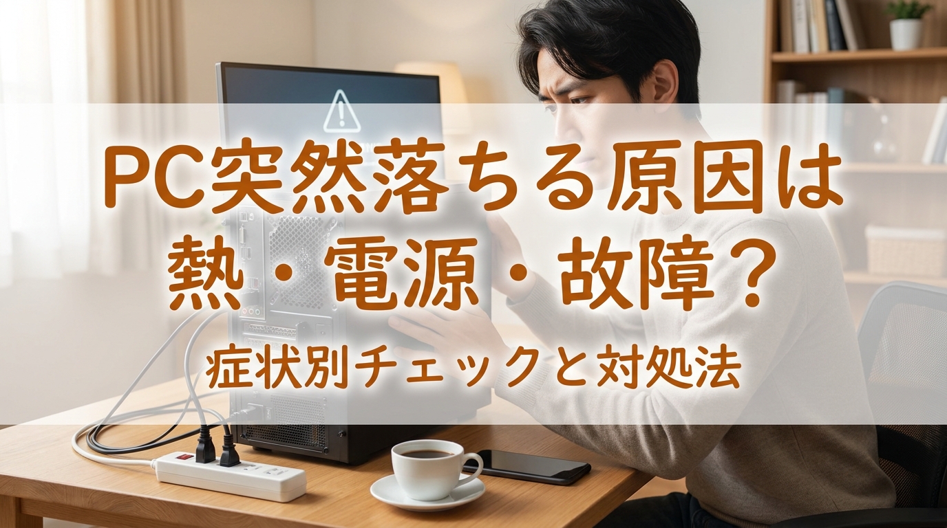 pc突然落ちる原因は熱・電源・故障？症状別チェックと対処法