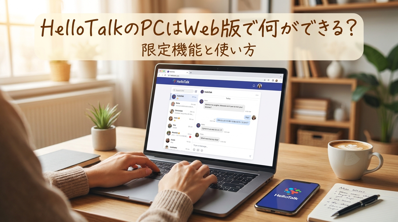 HelloTalkのPCはWeb版で何ができる？限定機能と使い方