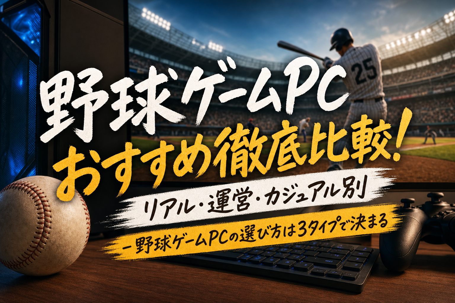 野球ゲームpcの選び方は3タイプで決まる
