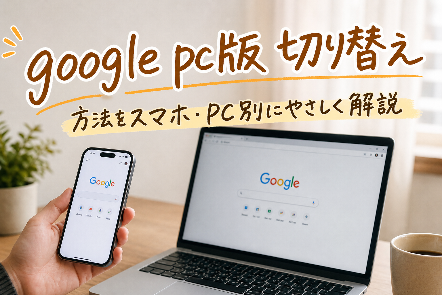 GoogleのPC版へ切り替える方法をスマホ・PC別にやさしく解説