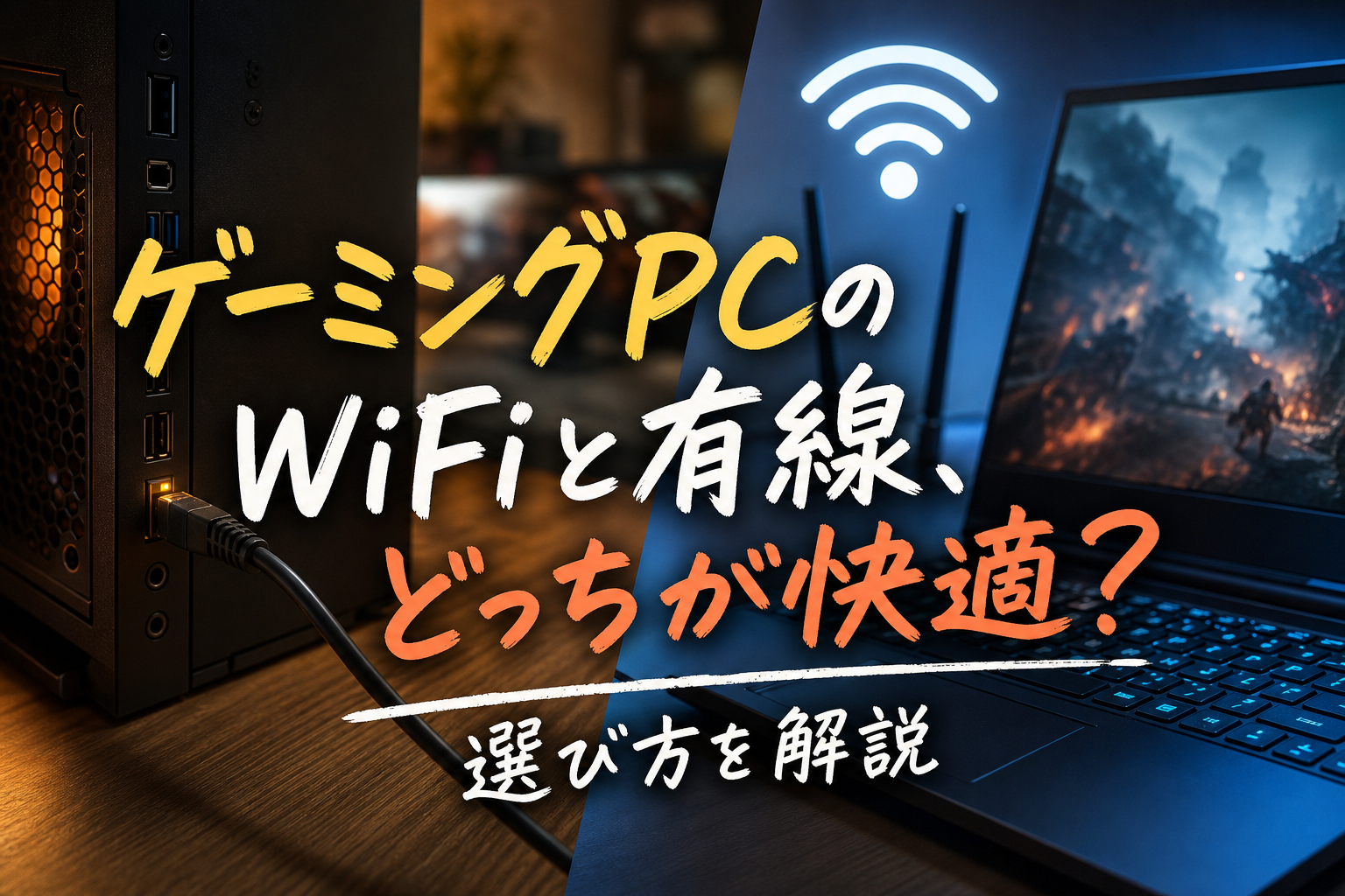 ゲーミングpcのWiFiと有線、どっちが快適？選び方を解説