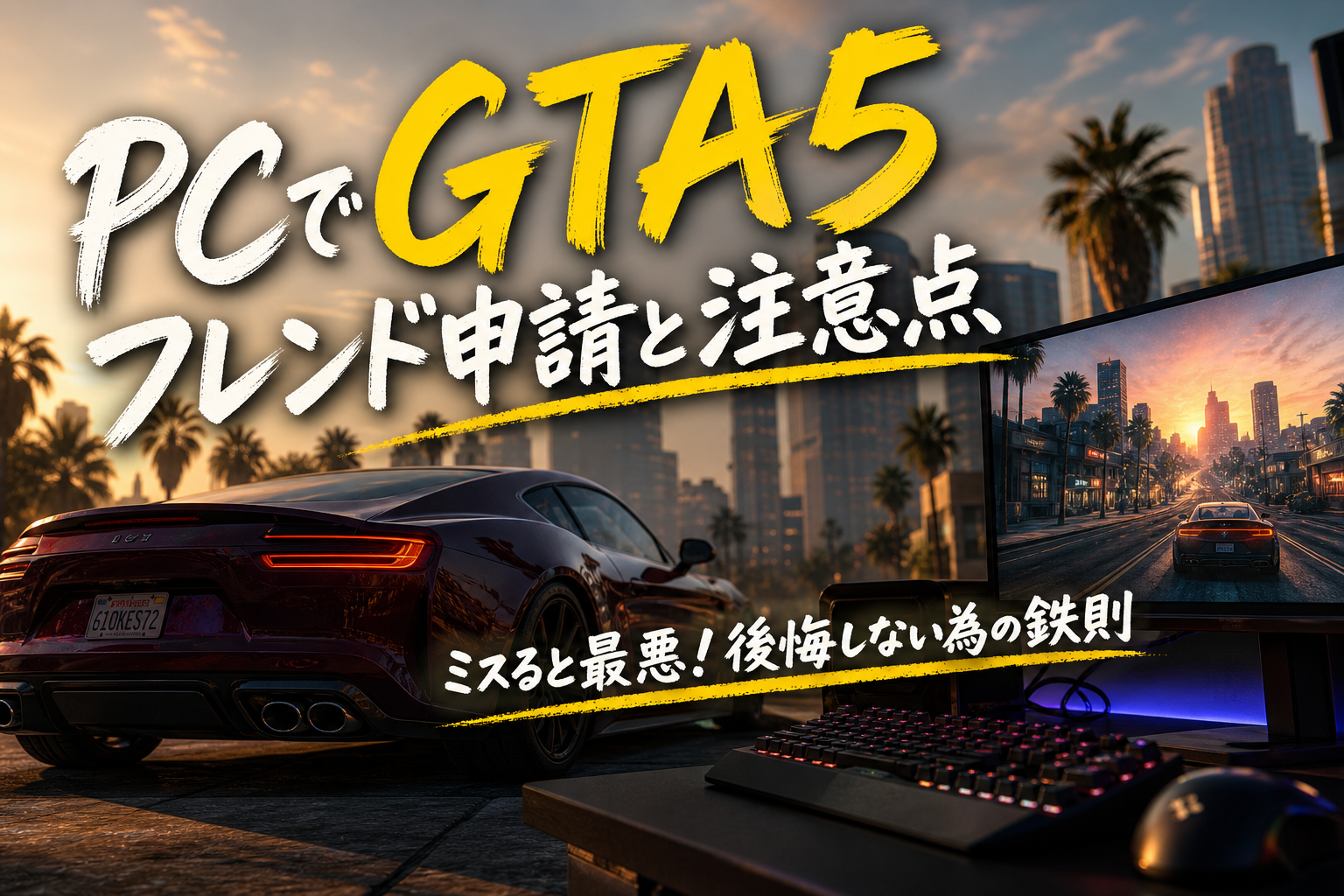 PC版GTA5でフレンド申請を送る方法と失敗しないための注意点