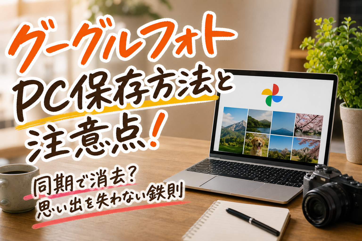 グーグルフォトPC保存方法と注意点!同期で消去?思い出を失わない鉄則