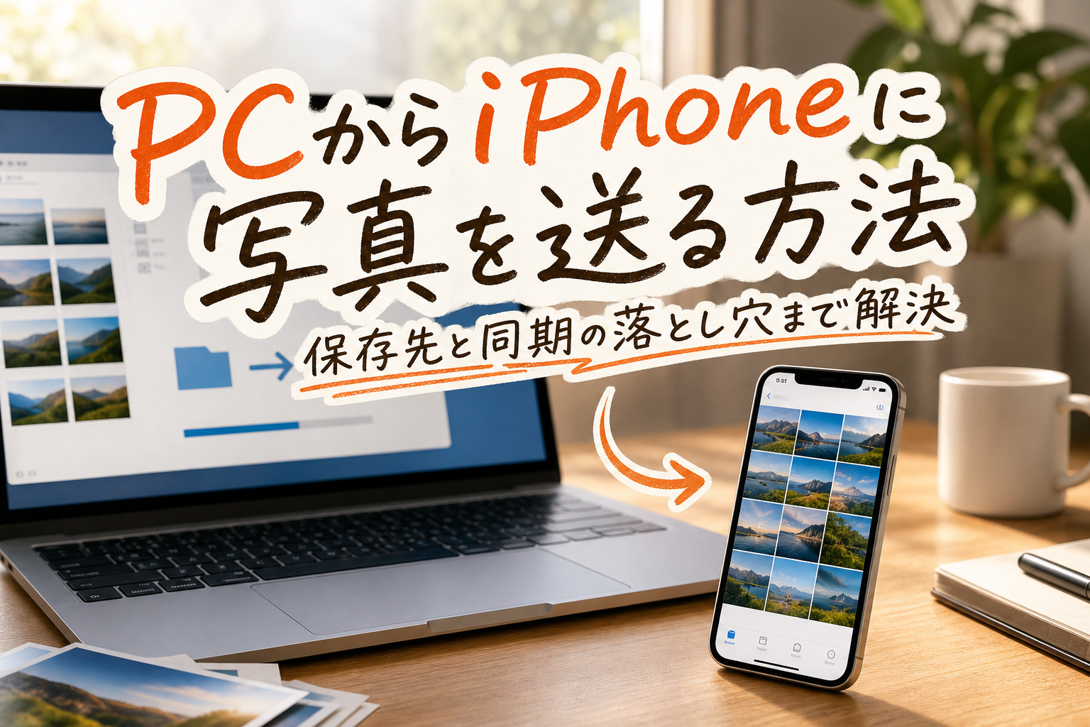 PCからiPhoneに写真を送る方法|保存先と同期の落とし穴まで解決