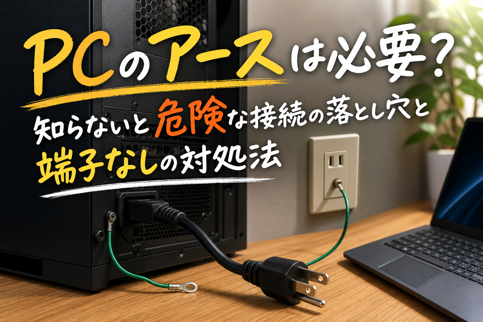 PCのアースは必要?知らないと危険な接続の落とし穴と端子なしの対処法
