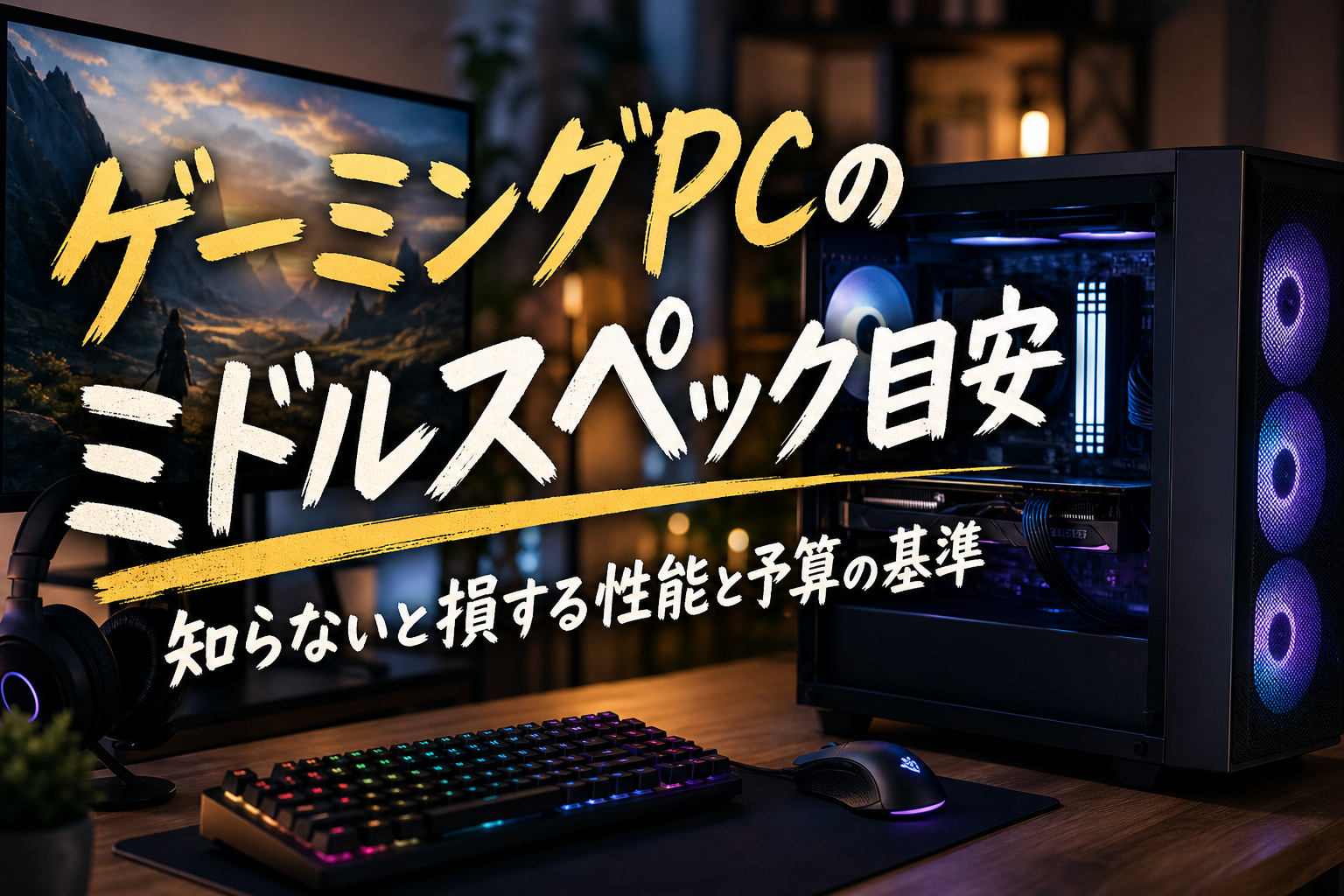 ゲーミングPCのミドルスペック目安|知らないと損する性能と予算の基準