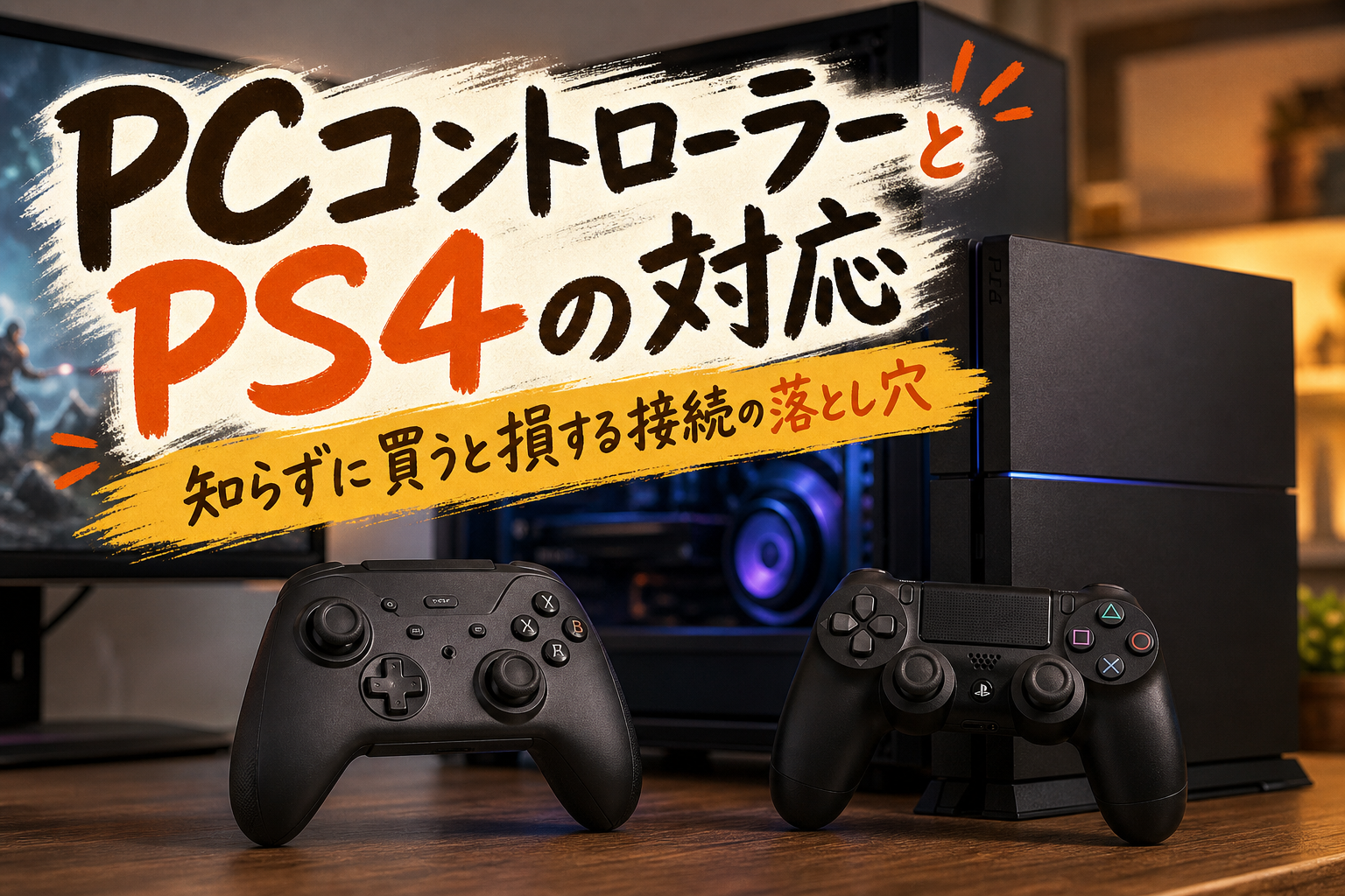PCコントローラーとPS4の対応|知らずに買うと損する接続の落とし穴