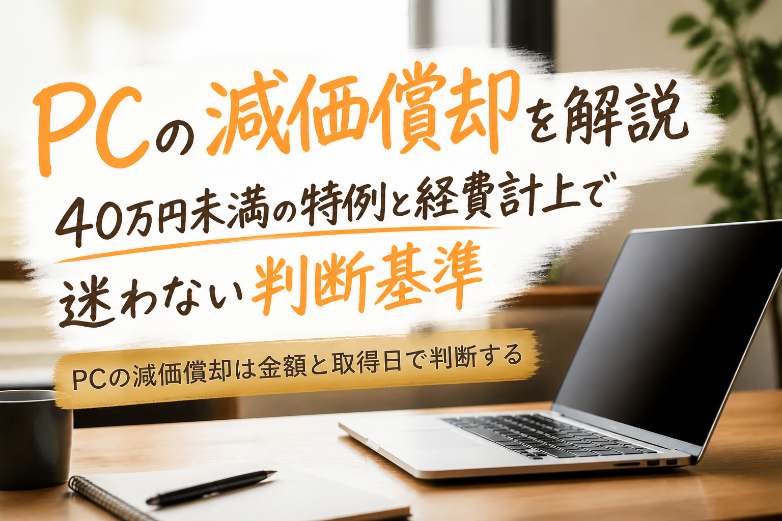 PCの減価償却は金額と取得日で判断する