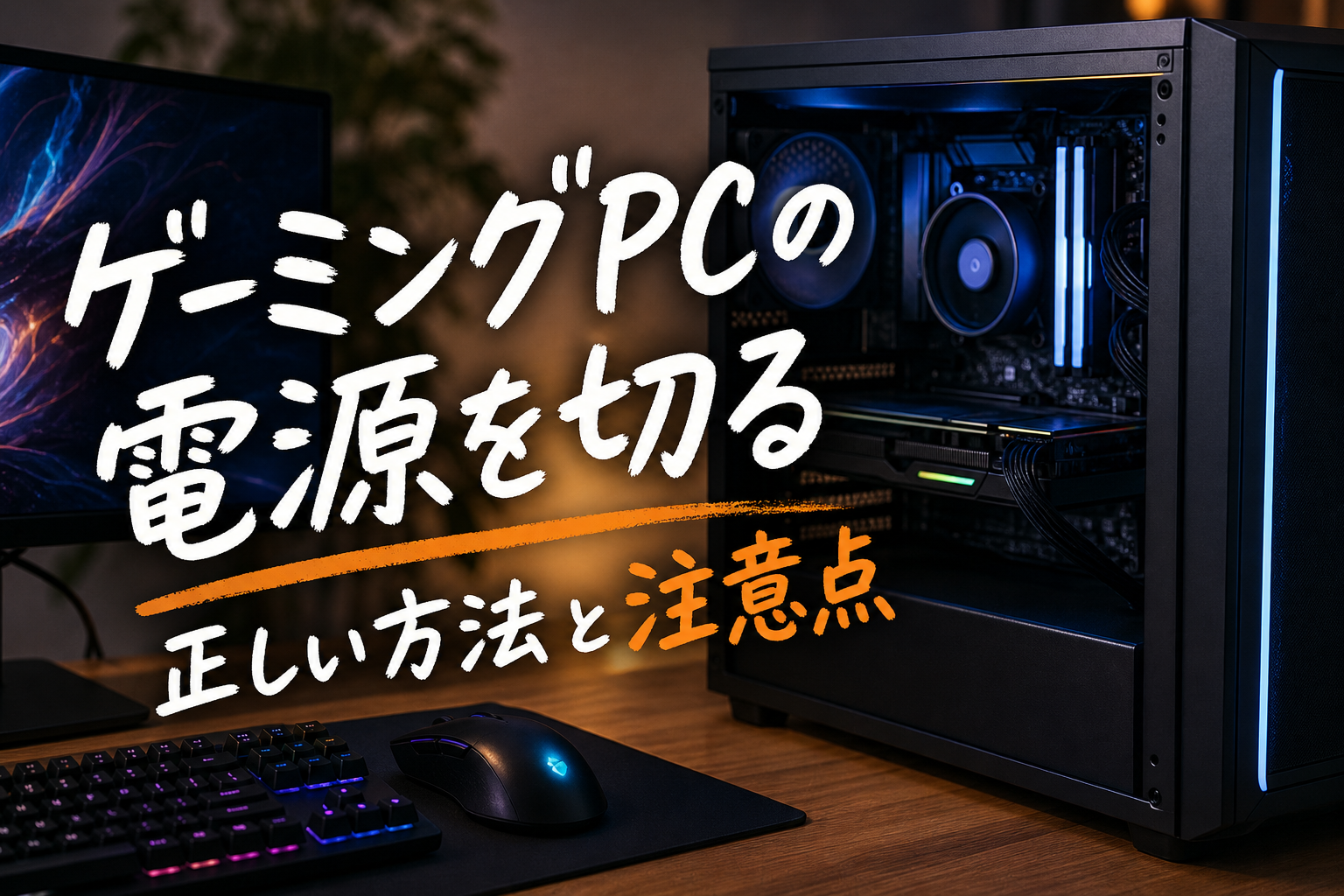 ゲーミングPCの電源を切る正しい方法と注意点