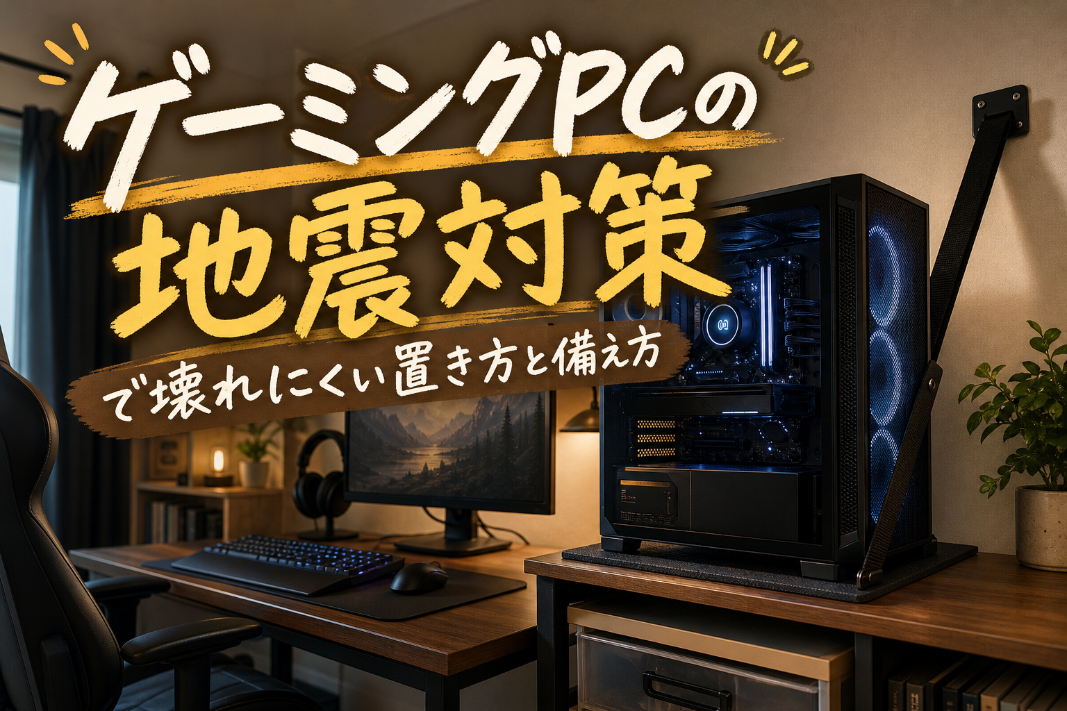 ゲーミングPCの地震対策で壊れにくい置き方と備え方
