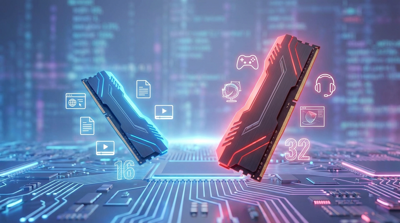 ズバリ！今の標準は一般用途で16GB、ゲームなら32GBです