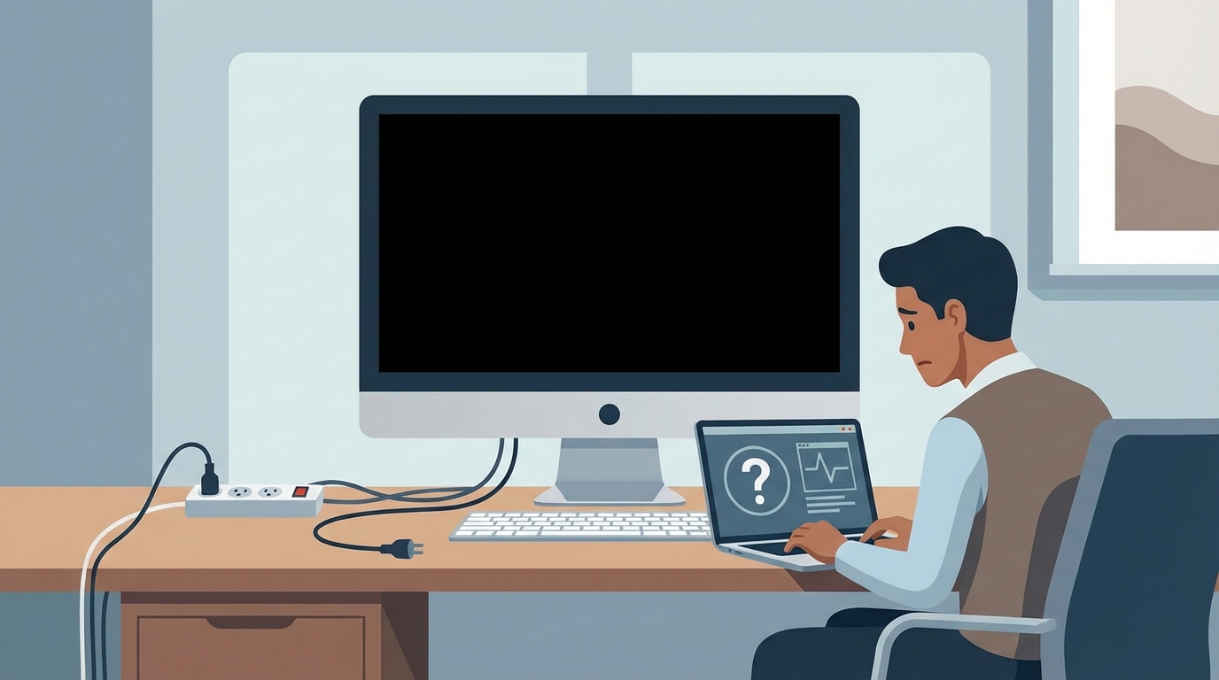 突然画面が真っ暗に!まずは原因を切り分けましょう