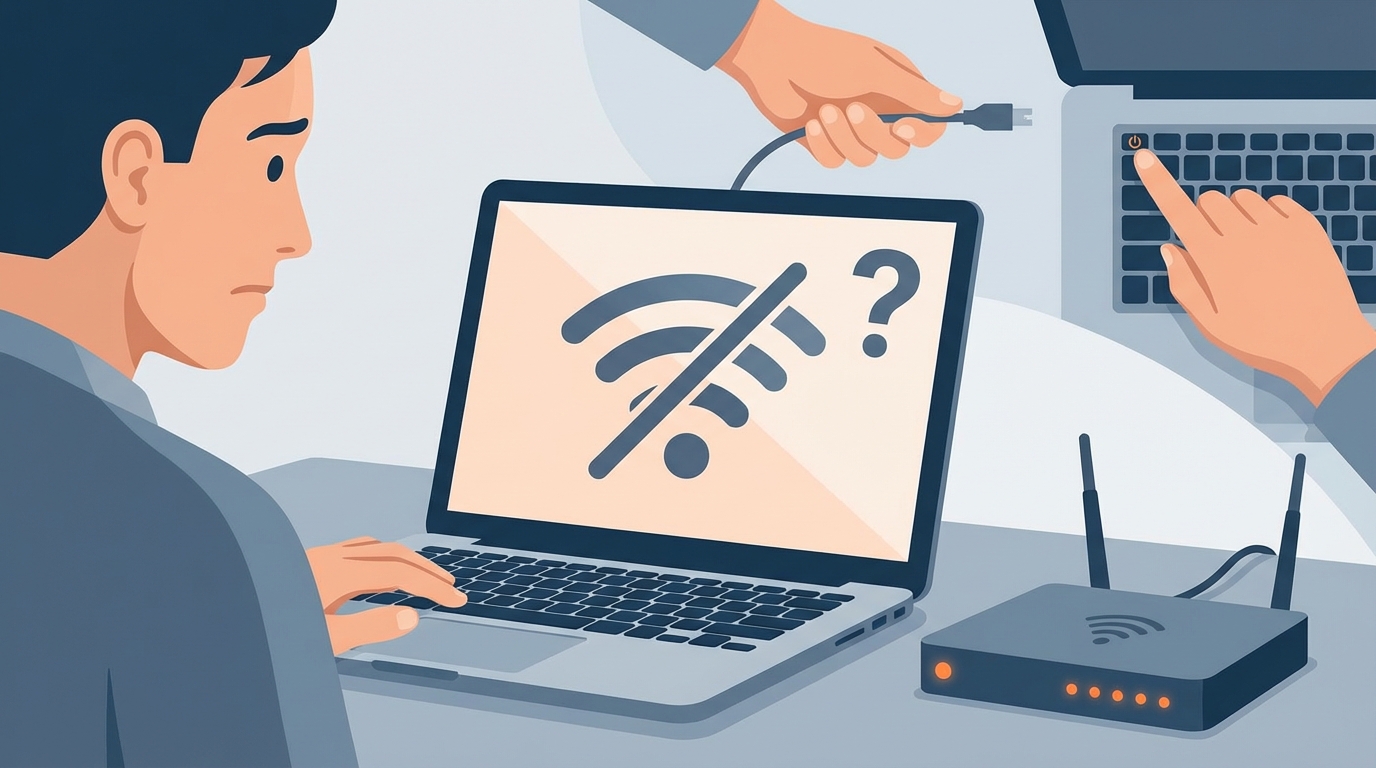 パソコンのWi-Fiトラブルは基本の確認と再起動で解決できます