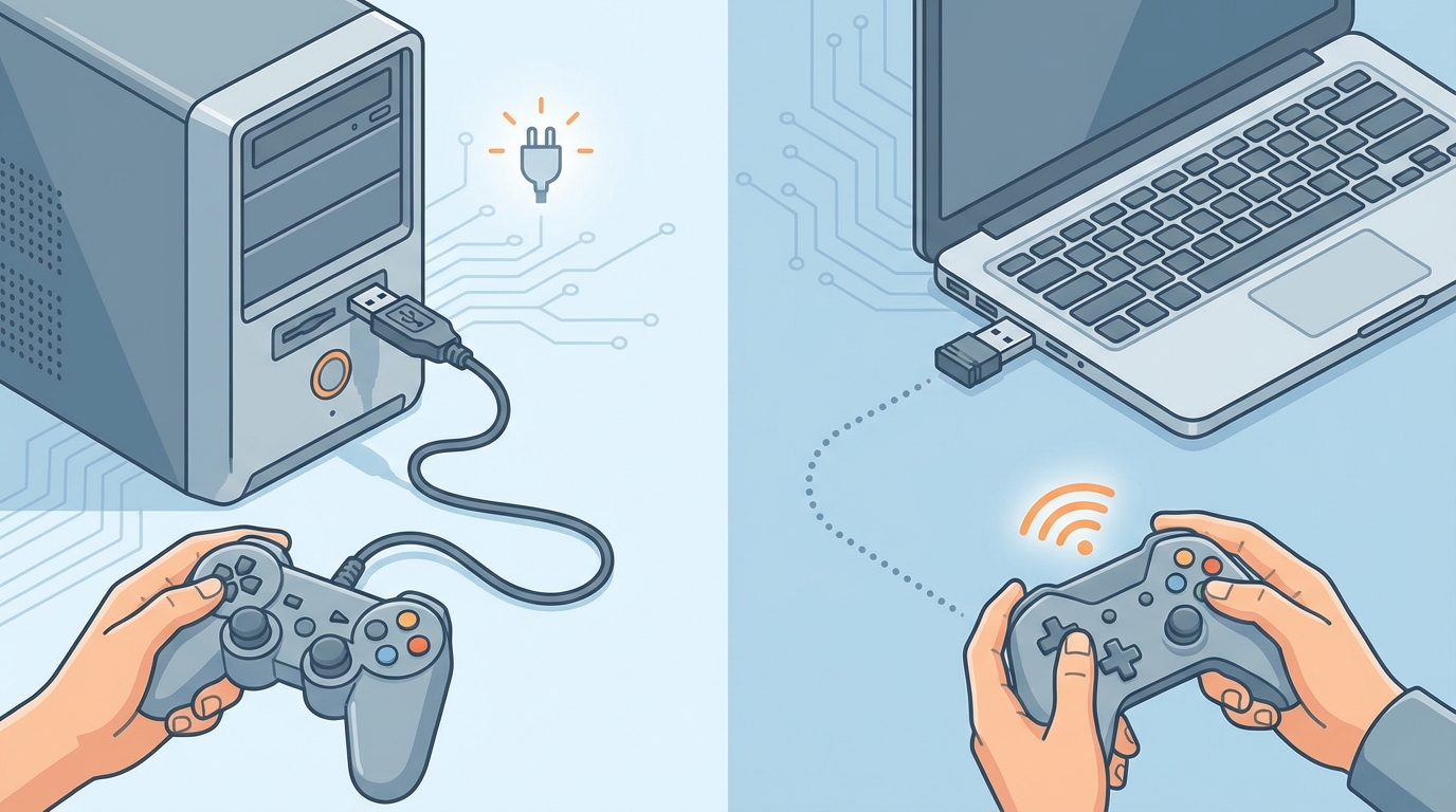 有線と無線の2種類から自分に合った繋ぎ方を選べます