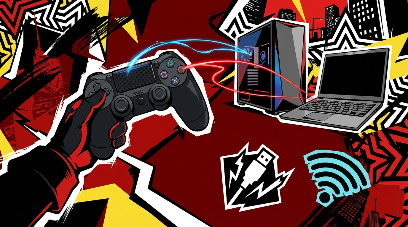 PS4のコントローラーはPCに簡単に繋ぐことができます