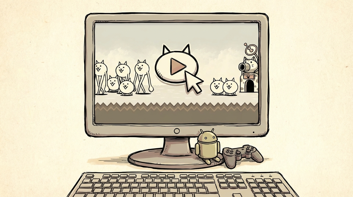 にゃんこ大戦争はPCでも遊べる!Androidエミュレーターが大活躍