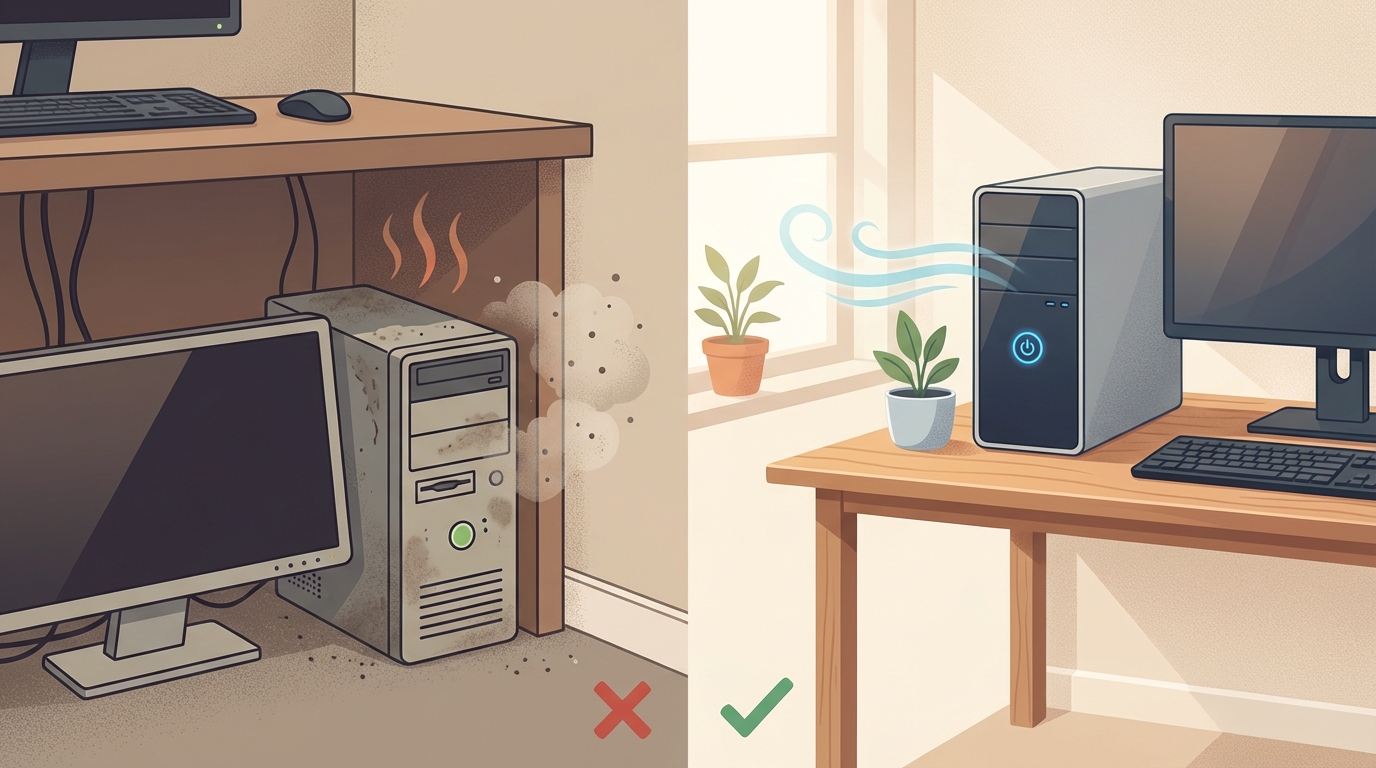 置き場所によってPCの寿命や快適さが大きく変わる理由