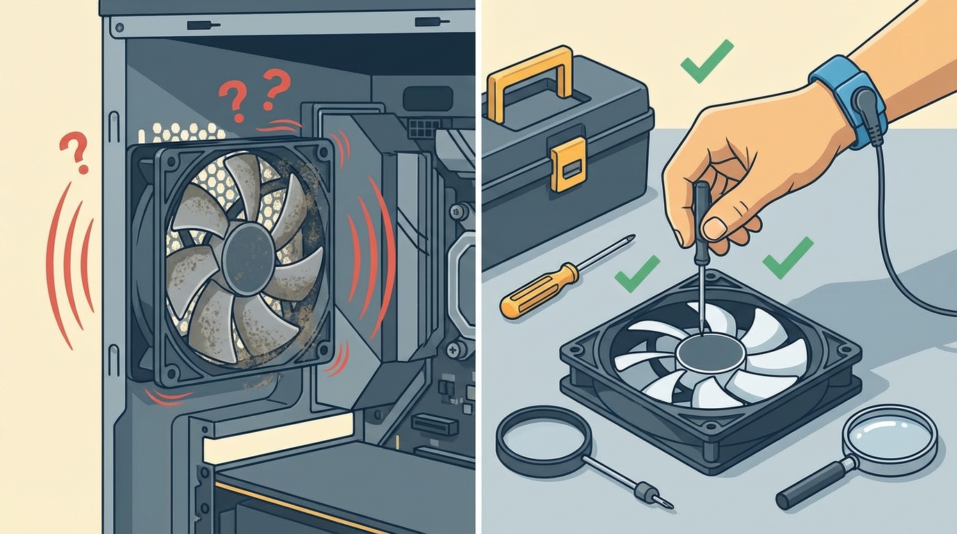 PCのファンから異音がする場合、放置は危険かも?早めの原因特定が大切です