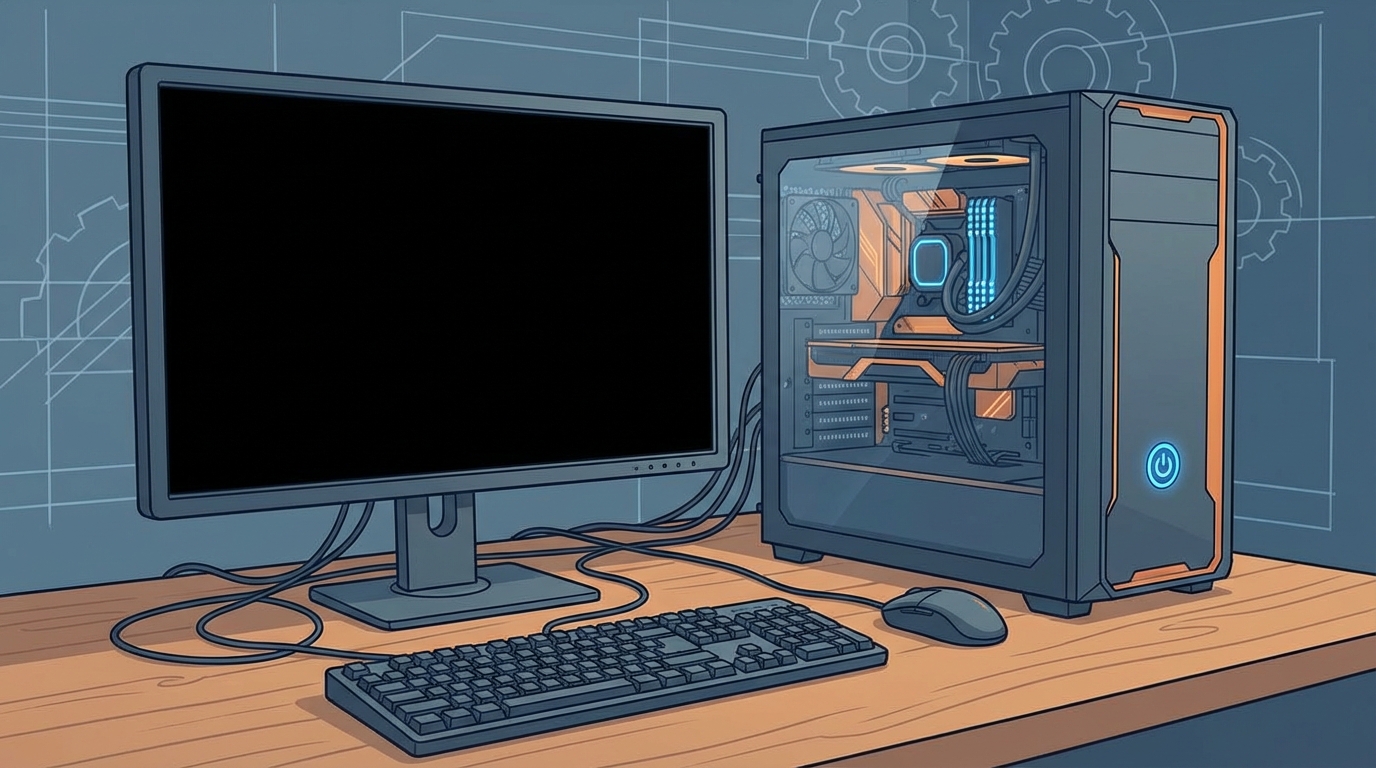 なぜ電源は入るのにpcの画面が真っ暗になってしまうのでしょうか?