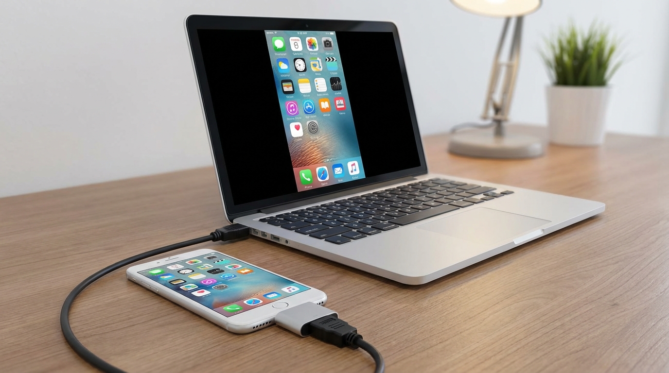 iPhoneの画面ミラーリングをPCに有線で行うにはHDMI変換が最適です