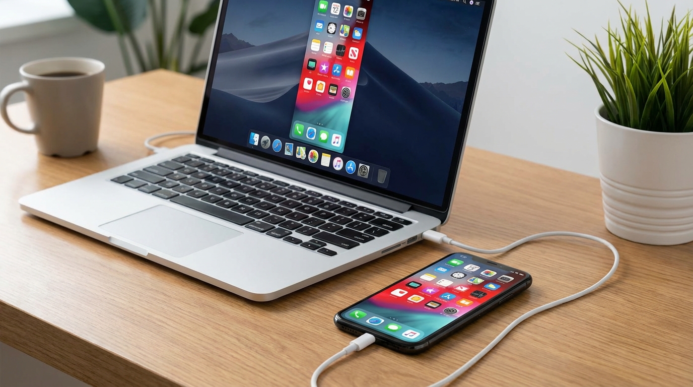 iPhoneの画面ミラーリングをPCに有線で接続する具体的な3つの方法