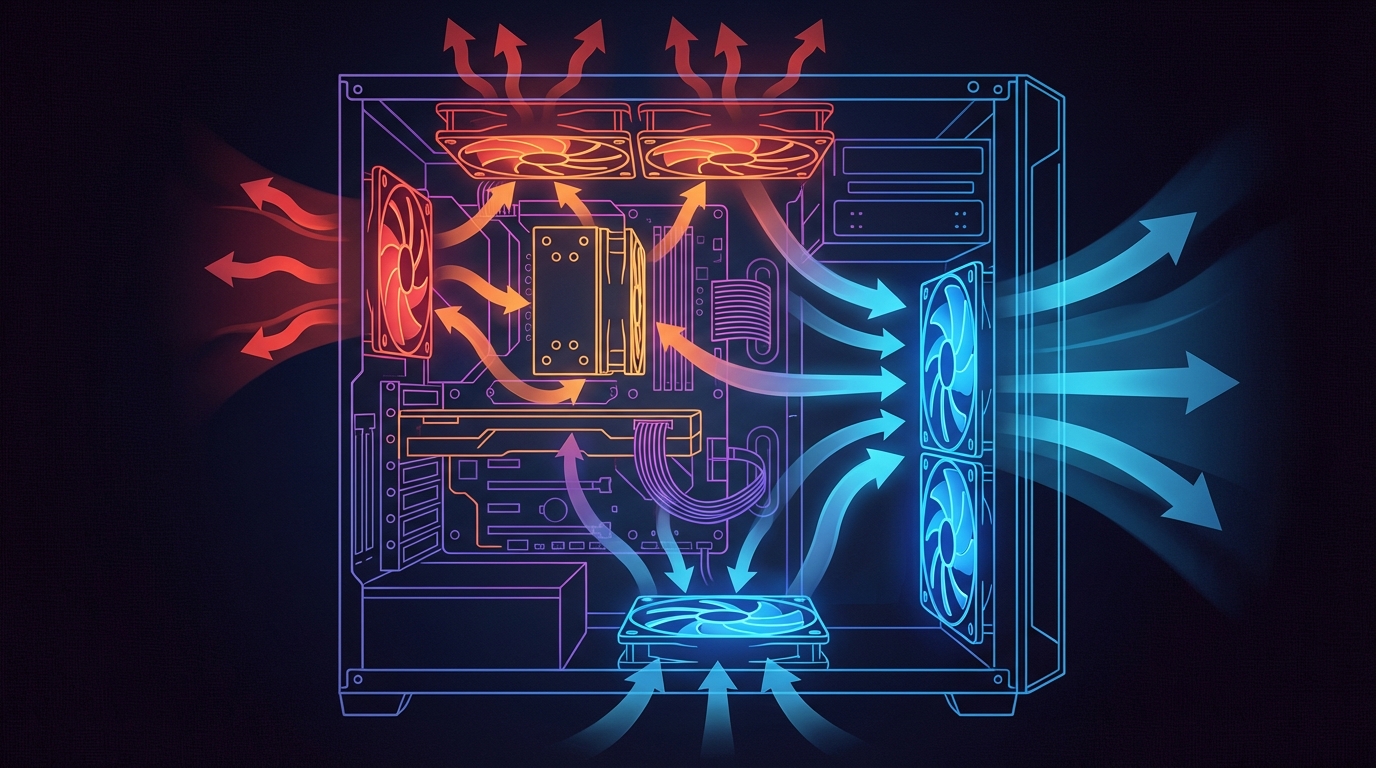 パソコンをしっかり冷やすための理想的な空気の流れ