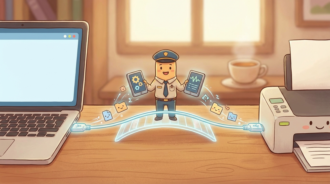 パソコンと機器をつなぐ「通訳」のようなプログラムです