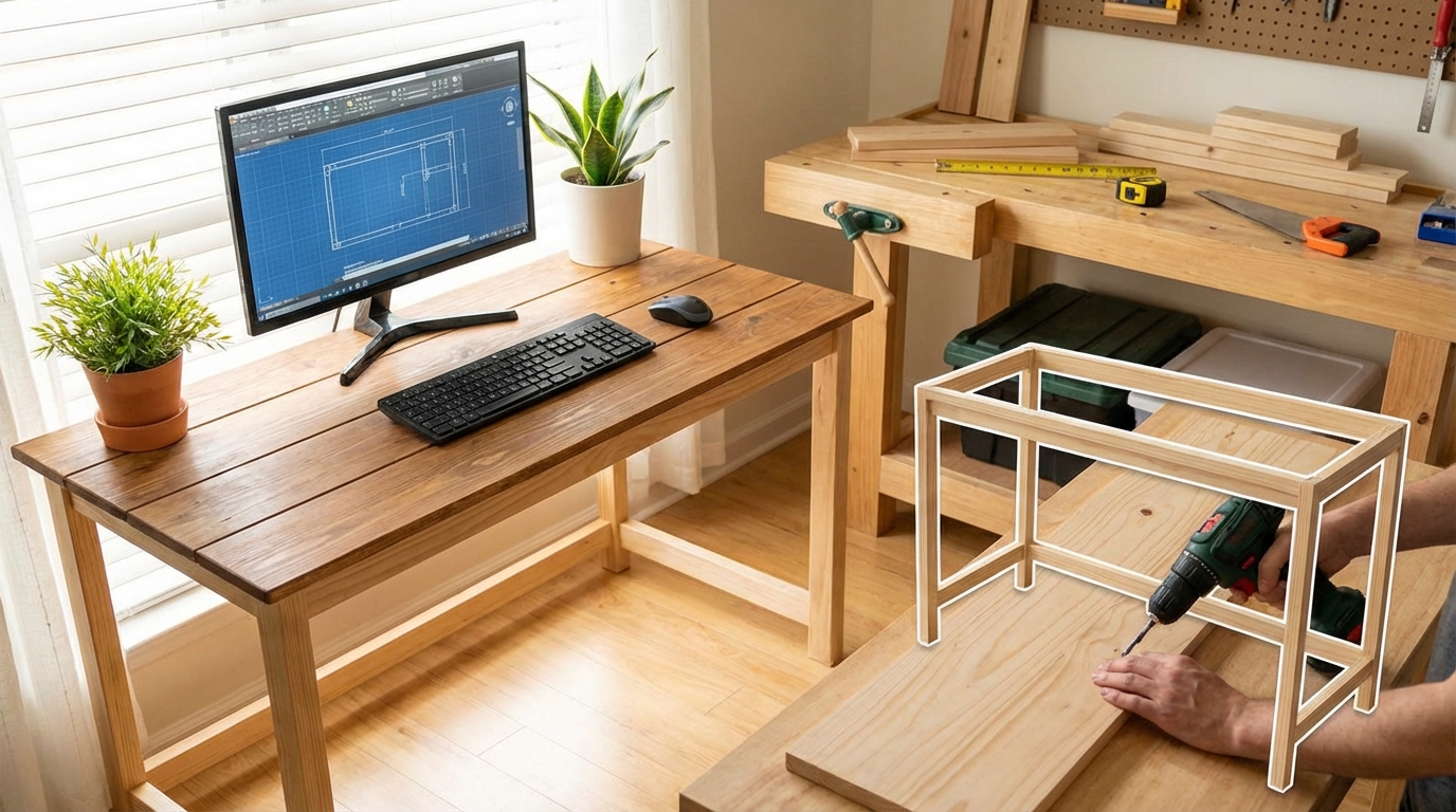 市販品よりpcデスクのdiyが圧倒的におすすめな理由