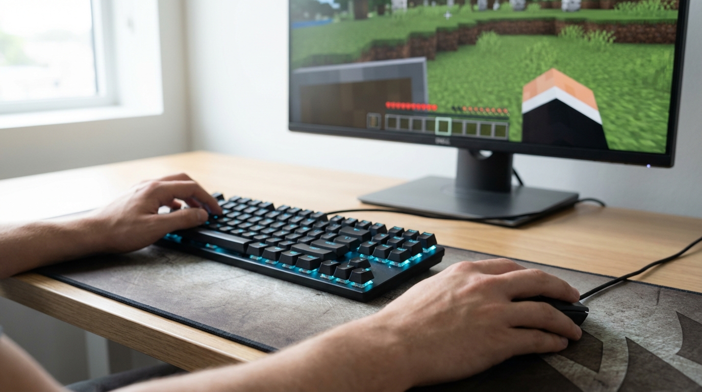 PC版マイクラはキーボードとマウスでの操作が基本です