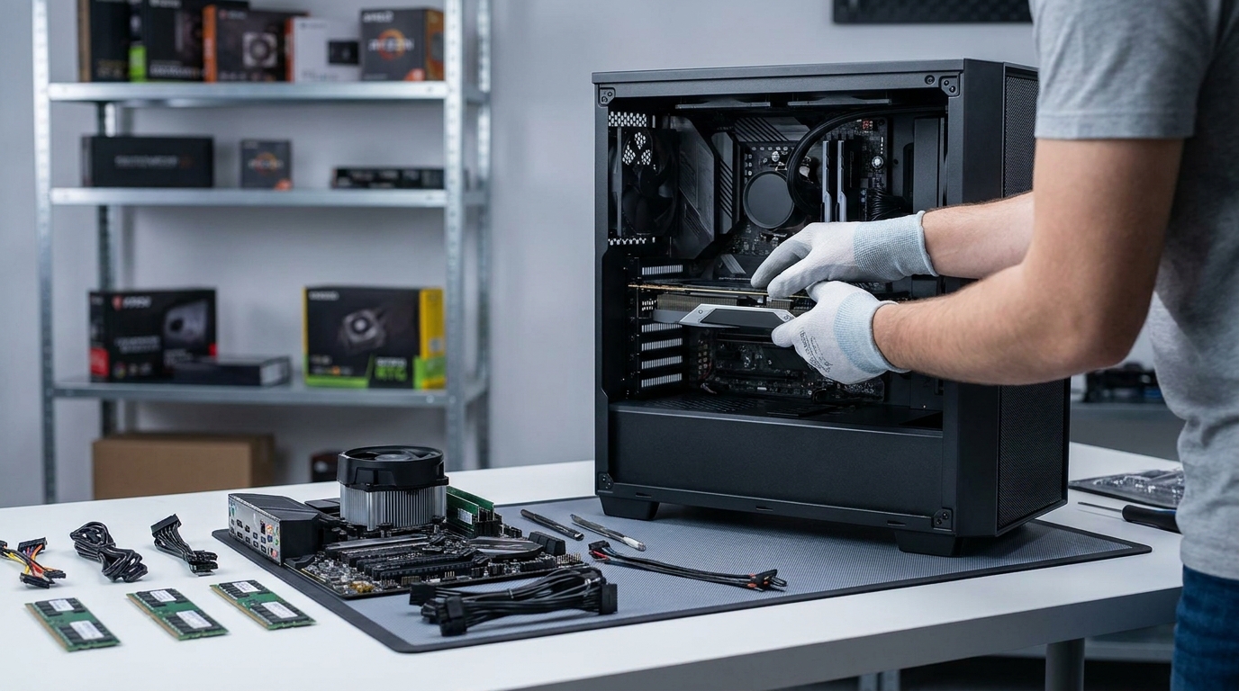 自作パソコンの組み立ては、専門の代行サービスに任せてしまうのが確実です