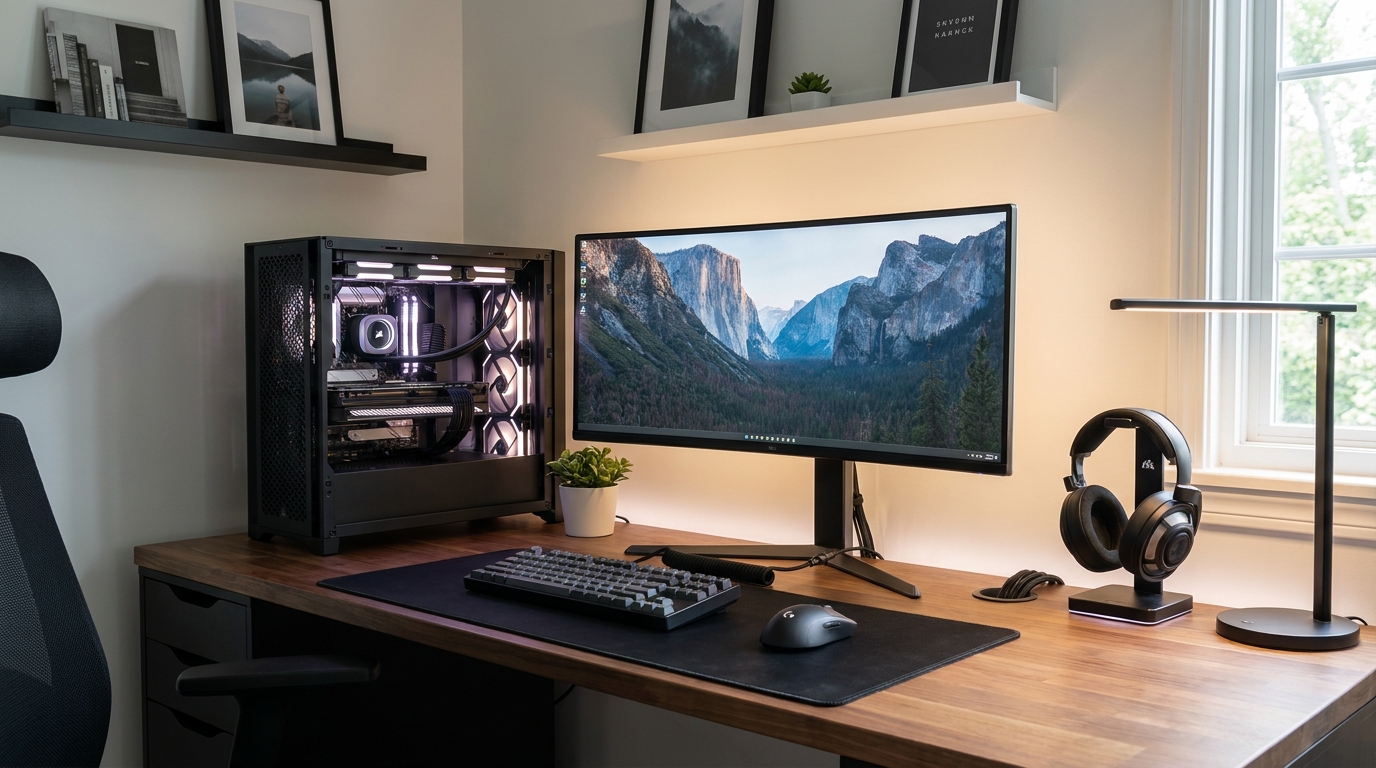 理想の空間を作るカギは「徹底した配線整理」と「厳選されたアイテム」