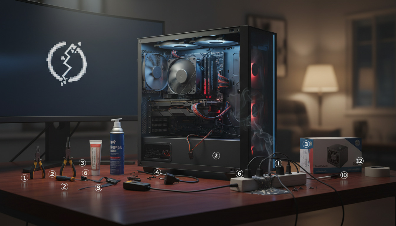pc突然再起動が起きる原因を整理